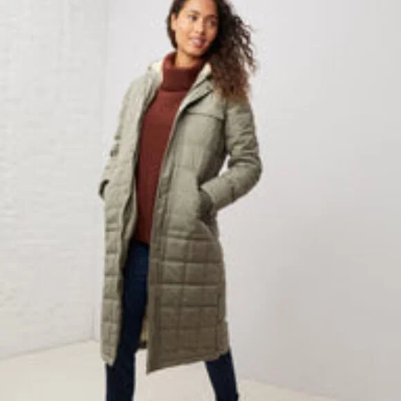 UpWest M Convertible Sherpa-Lined Parka Jacket Sage Green Ash Long Vest Hooded - Picture 9 of 11
